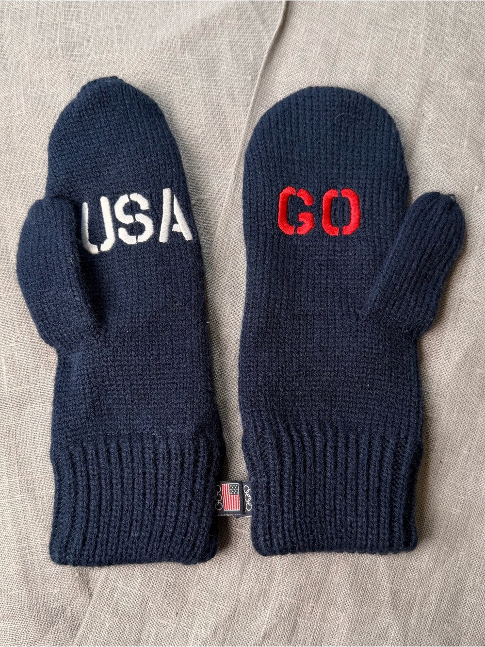 Team USA Winter Olympics Mittens GO USA Dark Navy Blue Gloves